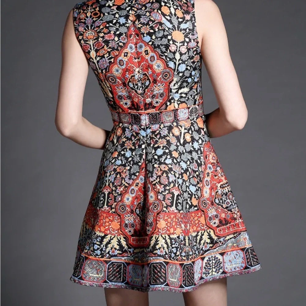 NWOT Vibrant Multicolor Sleeveless Mini Dress - Picture 2 of 15